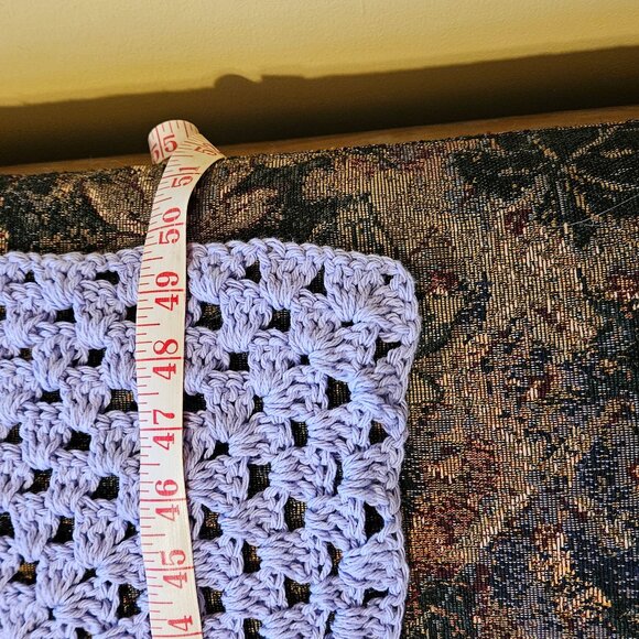 Lilac/mauve crotchet cotton afghan, throw, wrap, cover, blanket, NWOT, handmade - Picture 4 of 6